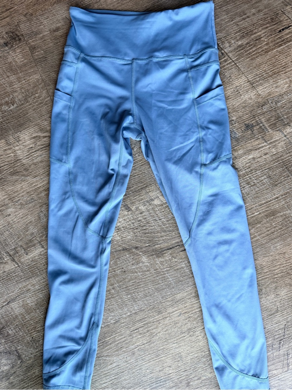 Light Blue Zyia Active High Waisted Pocket Crop Leggings Size 4